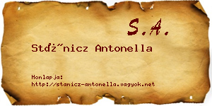 Stánicz Antonella névjegykártya